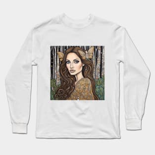 Angelina Jolie as a fairy in the woods Long Sleeve T-Shirt